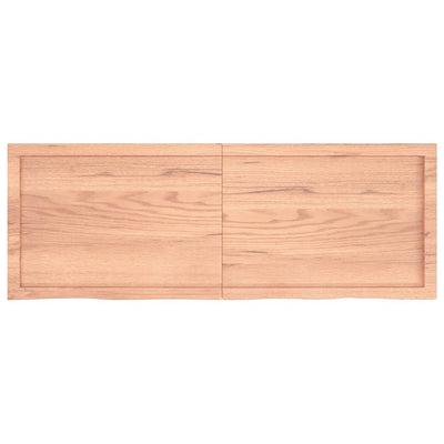 Wall Shelf Light Brown 140x50x(2-4) cm Treated Solid Wood Oak