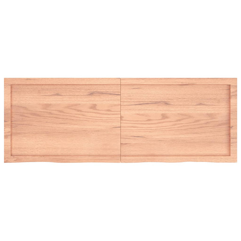 Wall Shelf Light Brown 140x50x(2-4) cm Treated Solid Wood Oak