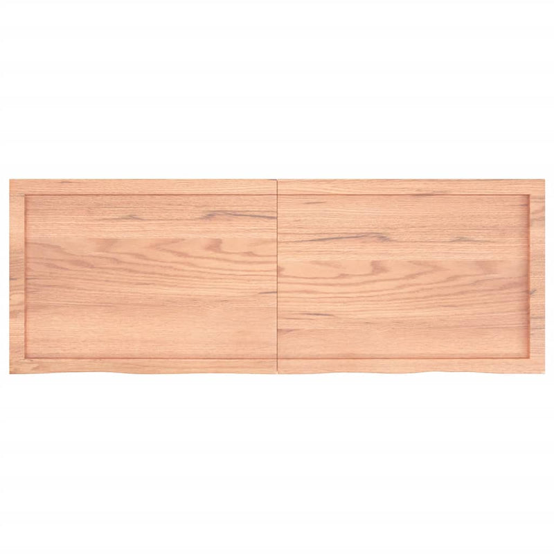 Wall Shelf Light Brown 140x50x6 cm Treated Solid Wood Oak