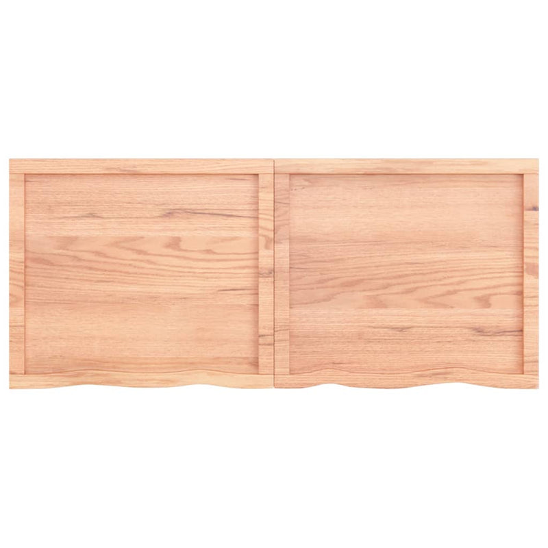 Wall Shelf Light Brown 140x60x6 cm Treated Solid Wood Oak