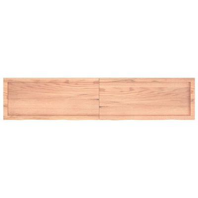 Wall Shelf Light Brown 180x40x(2-4) cm Treated Solid Wood Oak