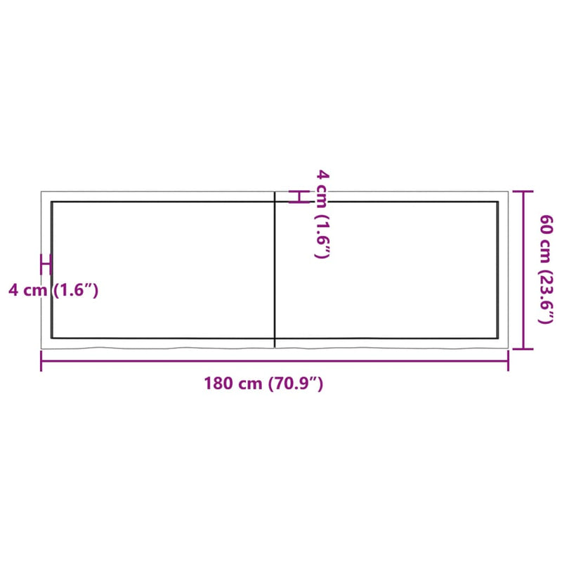 Wall Shelf Light Brown 180x60x(2-4) cm Treated Solid Wood Oak