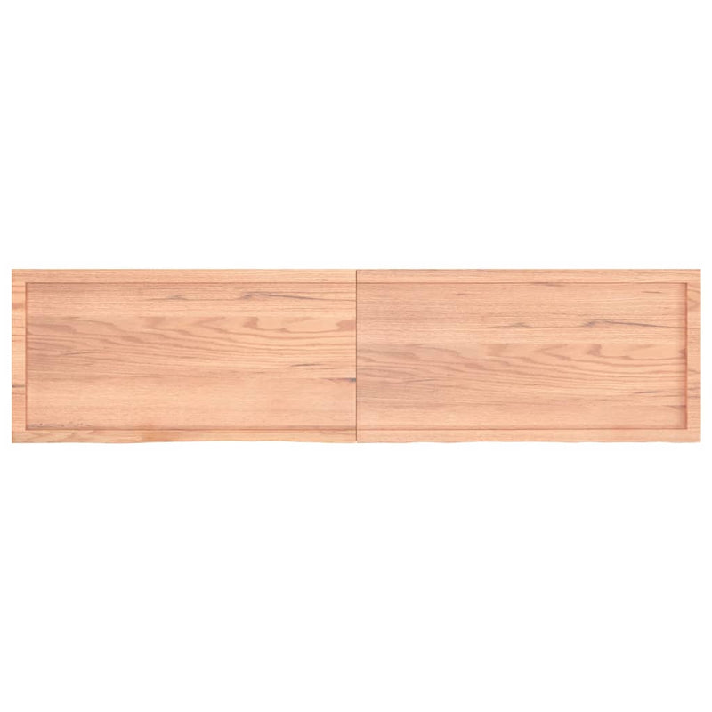 Wall Shelf Light Brown 200x50x(2-4) cm Treated Solid Wood Oak