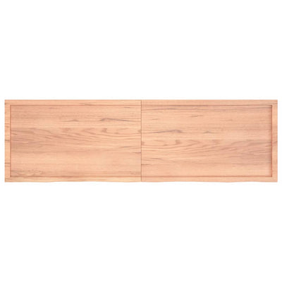 Wall Shelf Light Brown 200x60x(2-4) cm Treated Solid Wood Oak