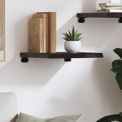 Wall Shelf Dark Brown 40x40x(2-4) cm Treated Solid Wood Oak