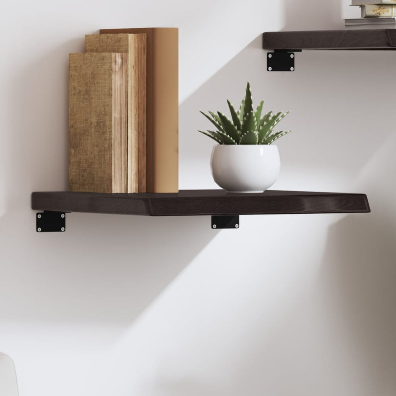 Wall Shelf Dark Brown 40x40x(2-4) cm Treated Solid Wood Oak