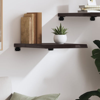 Wall Shelf Dark Brown 40x60x(2-4) cm Treated Solid Wood Oak