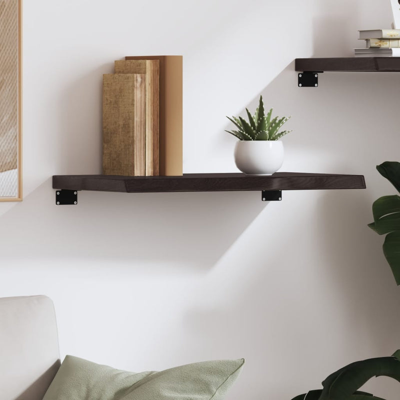 Wall Shelf Dark Brown 60x40x(2-4) cm Treated Solid Wood Oak