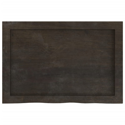 Wall Shelf Dark Brown 60x40x(2-4) cm Treated Solid Wood Oak