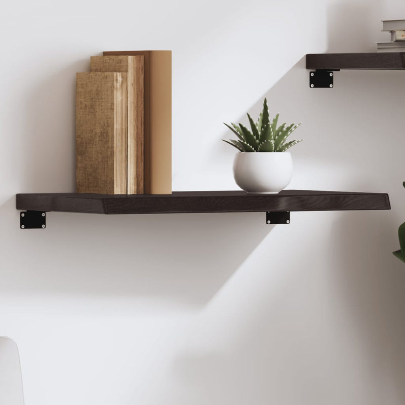 Wall Shelf Dark Brown 60x40x(2-4) cm Treated Solid Wood Oak