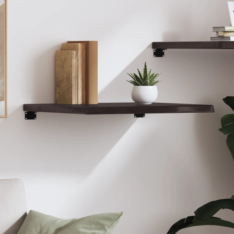 Wall Shelf Dark Brown 60x50x(2-4) cm Treated Solid Wood Oak