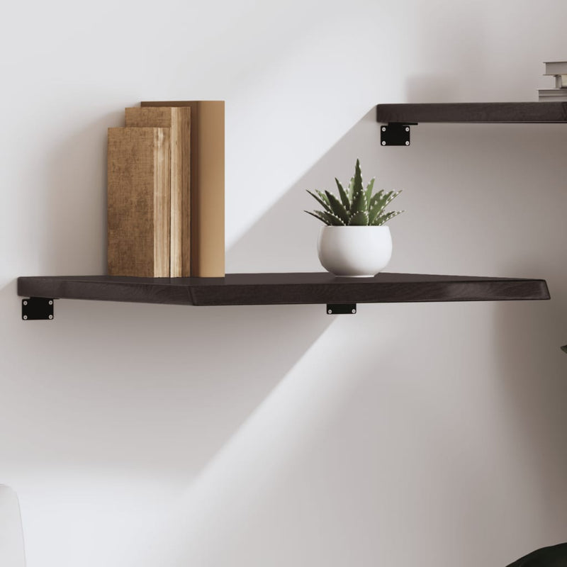 Wall Shelf Dark Brown 60x50x(2-4) cm Treated Solid Wood Oak