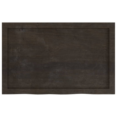 Wall Shelf Dark Brown 80x50x(2-4) cm Treated Solid Wood Oak