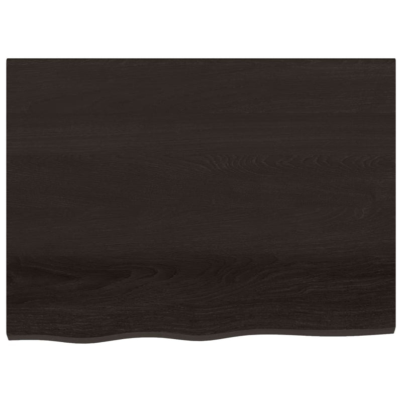 Wall Shelf Dark Brown 80x60x(2-6) cm Treated Solid Wood Oak