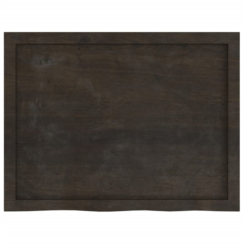 Wall Shelf Dark Brown 80x60x(2-6) cm Treated Solid Wood Oak