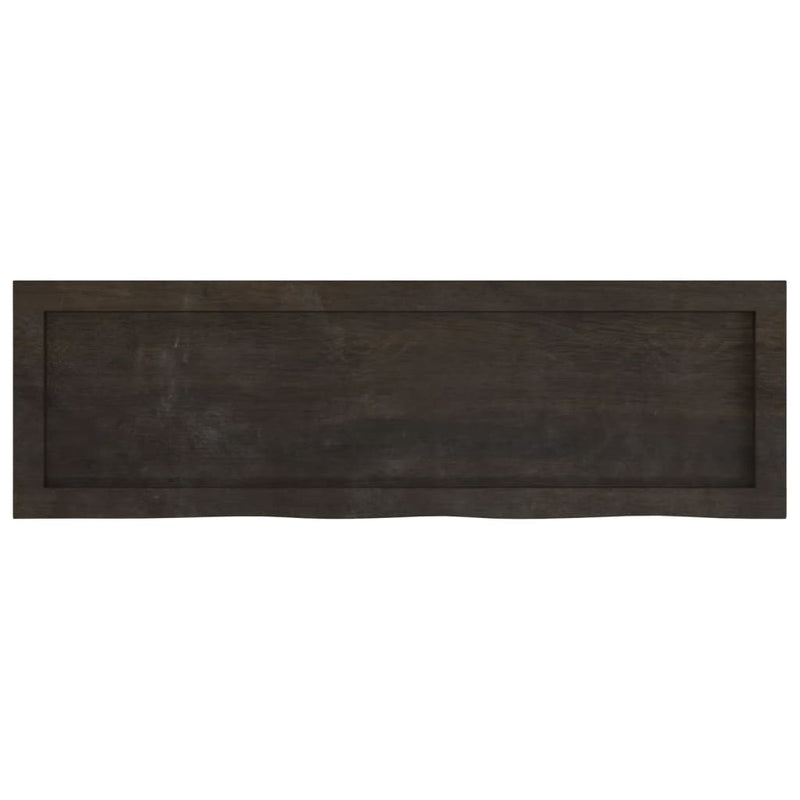 Wall Shelf Dark Brown 100x30x(2-6) cm Treated Solid Wood Oak