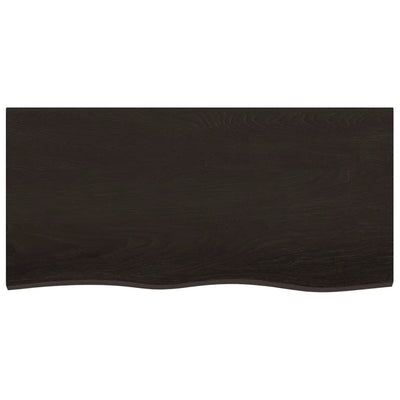 Wall Shelf Dark Brown 100x50x(2-4) cm Treated Solid Wood Oak