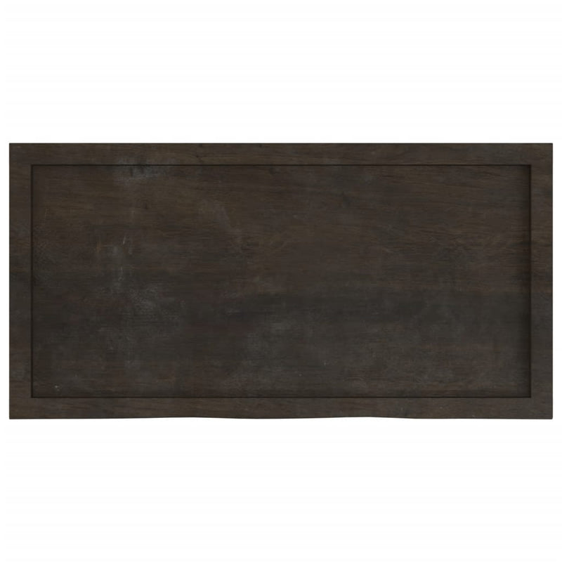 Wall Shelf Dark Brown 100x50x(2-4) cm Treated Solid Wood Oak