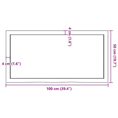 Wall Shelf Dark Brown 100x50x(2-4) cm Treated Solid Wood Oak