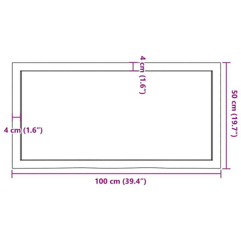 Wall Shelf Dark Grey 100x50x6 cm Treated Solid Wood Oak