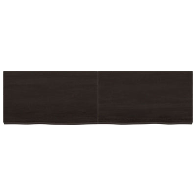 Wall Shelf Dark Brown 140x40x(2-4) cm Treated Solid Wood Oak