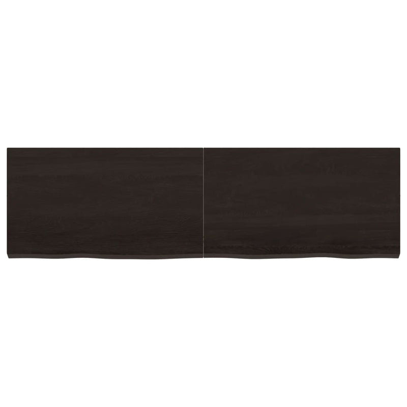 Wall Shelf Dark Brown 140x40x(2-4) cm Treated Solid Wood Oak