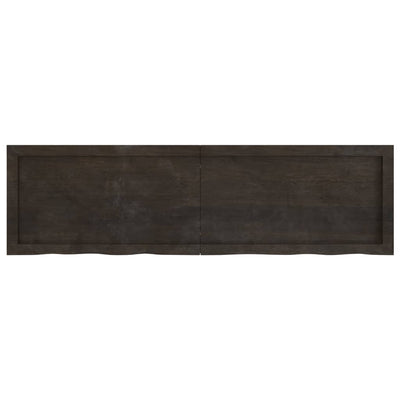 Wall Shelf Dark Brown 140x40x(2-4) cm Treated Solid Wood Oak