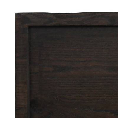 Wall Shelf Dark Brown 140x40x(2-4) cm Treated Solid Wood Oak