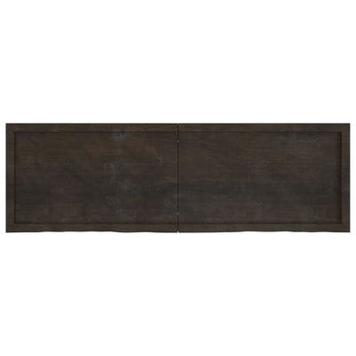 Wall Shelf Dark Grey 160x50x4 cm Treated Solid Wood Oak