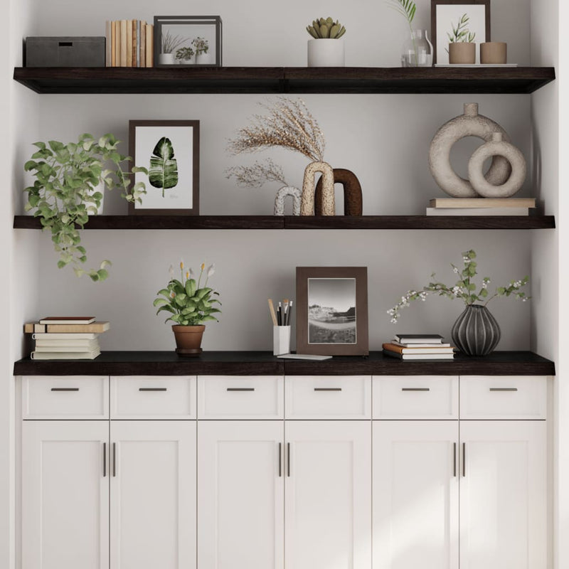 Wall Shelf Dark Grey 160x50x4 cm Treated Solid Wood Oak