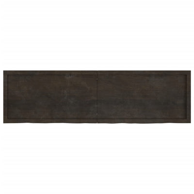 Wall Shelf Dark Brown 180x50x(2-4) cm Treated Solid Wood Oak