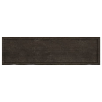 Wall Shelf Dark Grey 180x50x4 cm Treated Solid Wood Oak