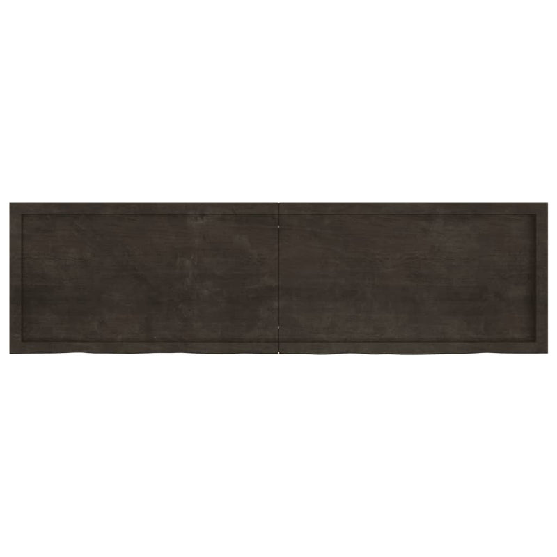 Wall Shelf Dark Grey 180x50x4 cm Treated Solid Wood Oak