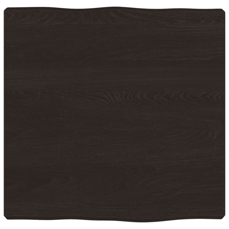 Table Top Dark Brown 40x40x(2-4) cm Treated Solid Wood Live Edge