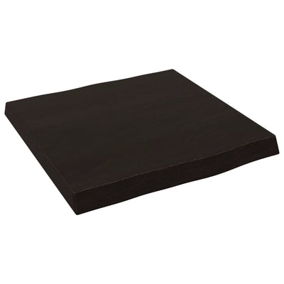 Table Top Dark Brown 40x40x(2-4) cm Treated Solid Wood Live Edge