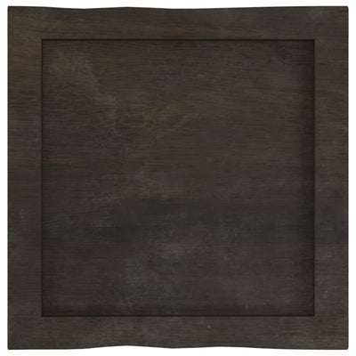 Table Top Dark Brown 40x40x(2-4) cm Treated Solid Wood Live Edge