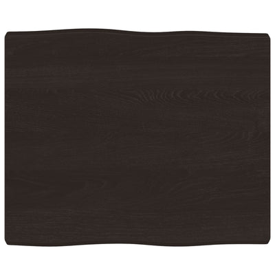 Table Top Dark Brown 60x50x(2-4) cm Treated Solid Wood Live Edge