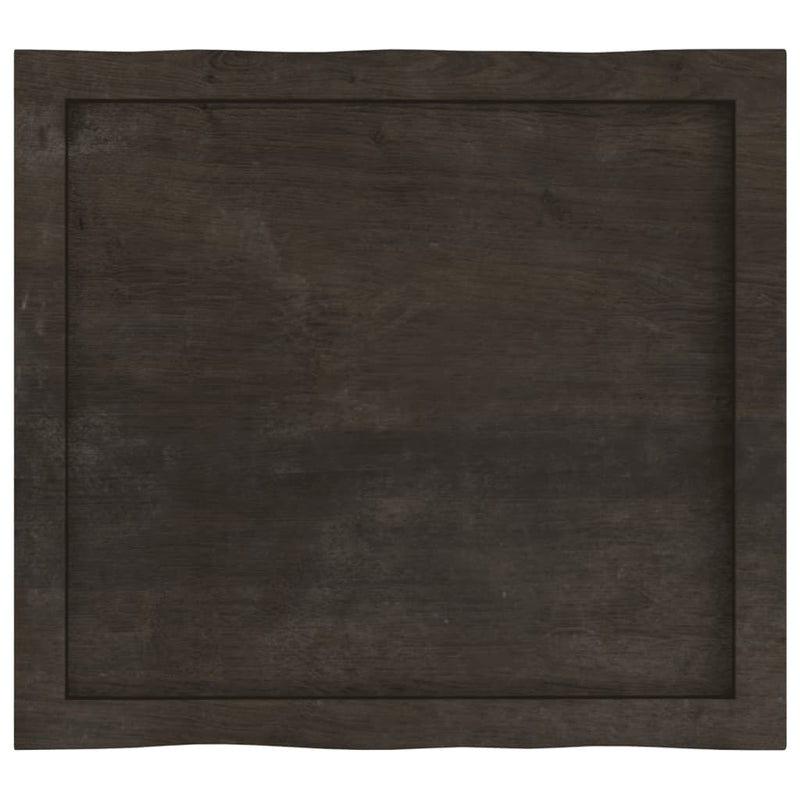 Table Top Dark Brown 60x50x(2-4) cm Treated Solid Wood Live Edge