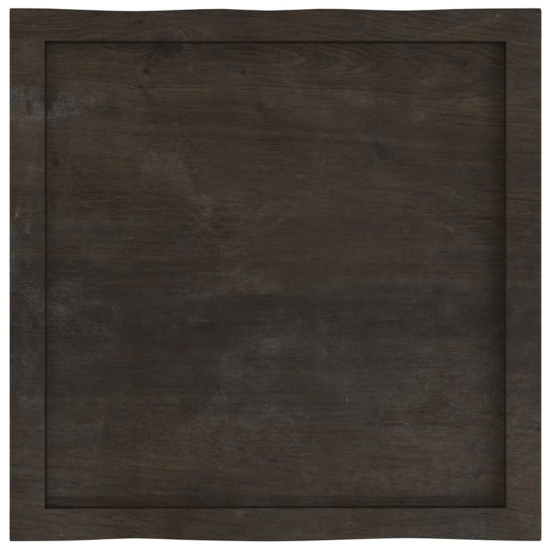 Table Top Dark Brown 60x60x(2-4) cm Treated Solid Wood Live Edge