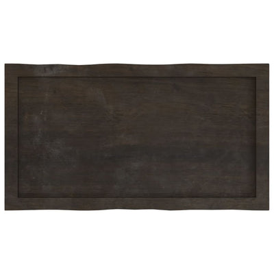 Table Top Dark Brown 80x40x(2-4) cm Treated Solid Wood Live Edge