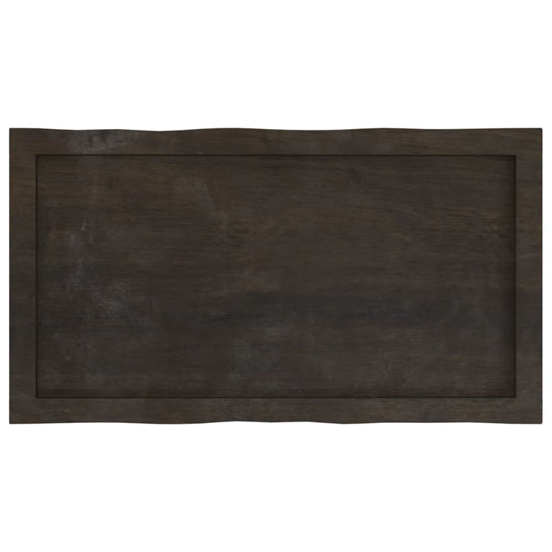 Table Top Dark Brown 80x40x(2-4) cm Treated Solid Wood Live Edge