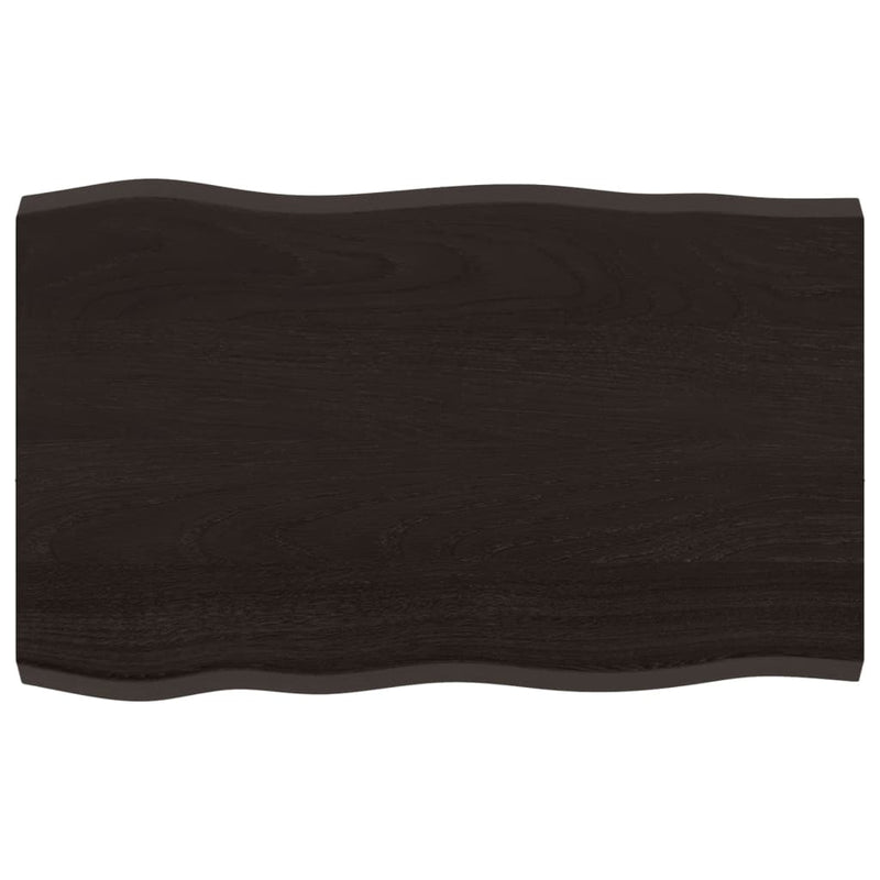 Table Top Dark Brown 80x50x(2-4) cm Treated Solid Wood Live Edge