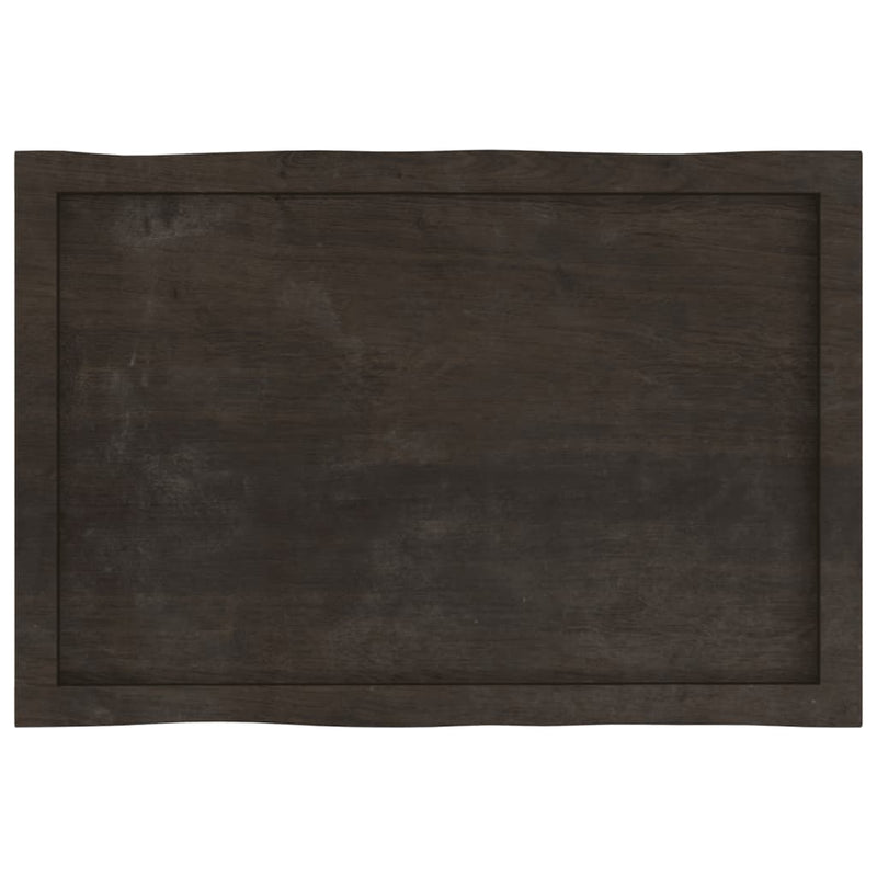 Table Top Dark Brown 80x50x(2-6) cm Treated Solid Wood Live Edge