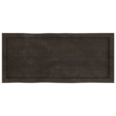 Table Top Dark Brown 100x40x(2-6) cm Treated Solid Wood Live Edge