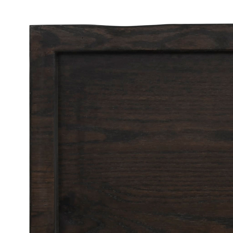 Table Top Dark Brown 100x40x(2-6) cm Treated Solid Wood Live Edge