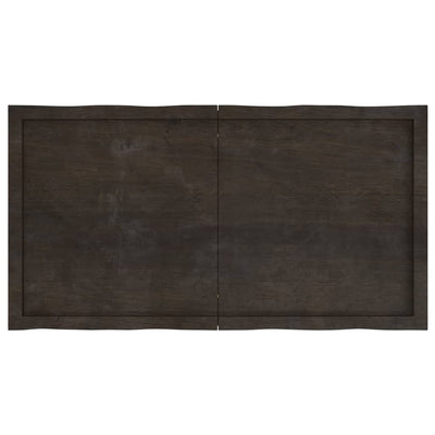 Table Top Dark Brown 120x60x(2-4) cm Treated Solid Wood Live Edge