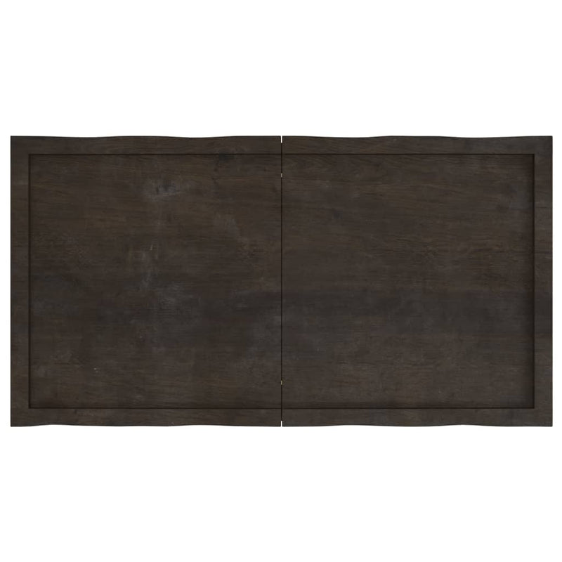 Table Top Dark Brown 120x60x(2-4) cm Treated Solid Wood Live Edge