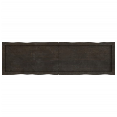 Table Top Dark Brown 140x40x(2-4) cm Treated Solid Wood Live Edge