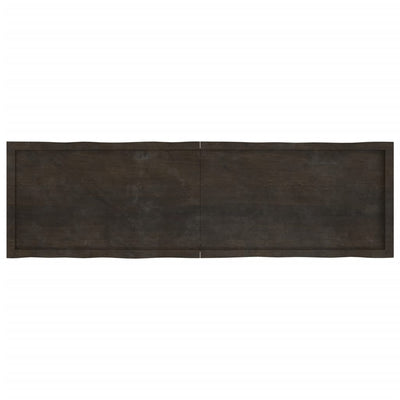 Table Top Dark Brown 180x50x(2-4) cm Treated Solid Wood Live Edge