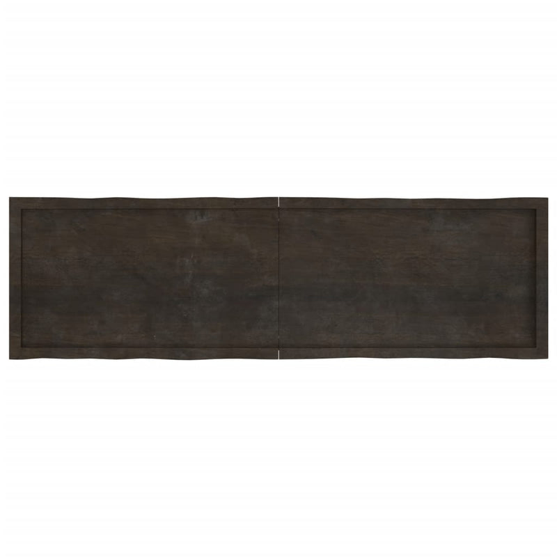 Table Top Dark Brown 180x50x(2-4) cm Treated Solid Wood Live Edge